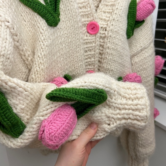 Society Mano Tulip Wool Blended Warm Cardigan Size M - Picture 6 of 11